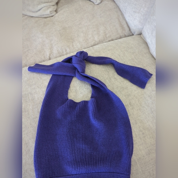 Free People Beach  Orchid Convertible Sweater Tank Size Medium Purple Nwot - Picture 8 of 12